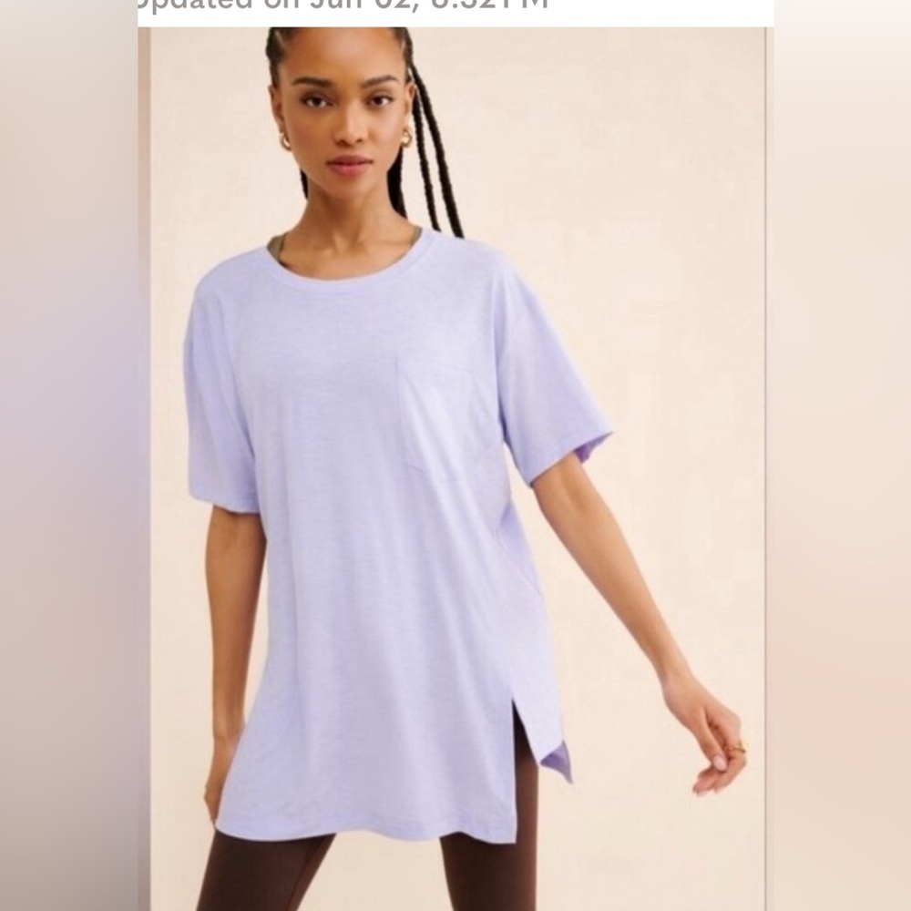 Free People Lavender Short Sleeve Tee